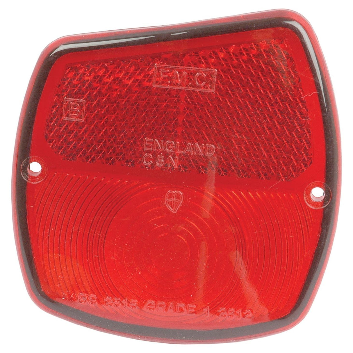 A Replacement Lens, fitting models S.66736 and S.43146 from Sparex, made of red polycarbonate and inscribed with "England SAE Grade 1 87A". This rear right tail light component includes two mounting holes on either side.