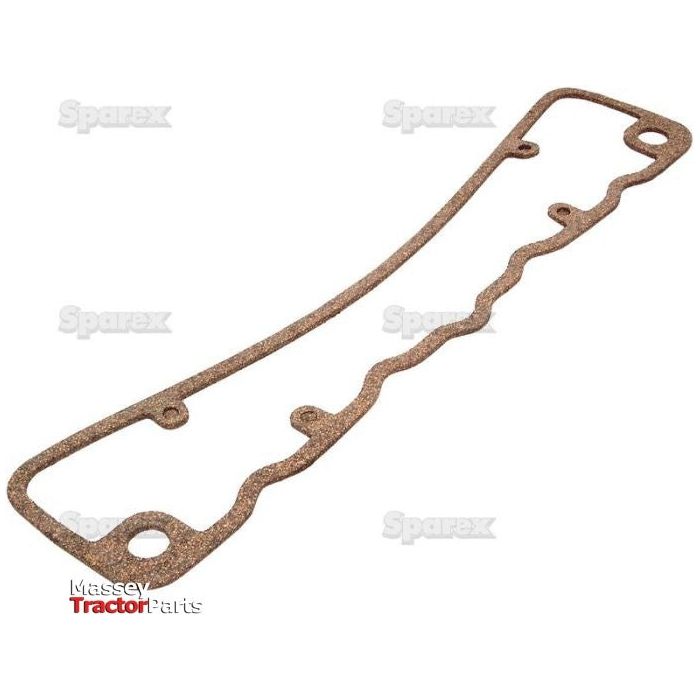 A cork engine gasket is displayed, labeled with the brand "Sparex" and identified specifically as the Sparex Part No. S.57557 Rocker Cover Gasket for 4-cylinder engines. This gasket, compatible with David Brown Engine models, features multiple contours and openings designed to fit specific machinery parts accurately.