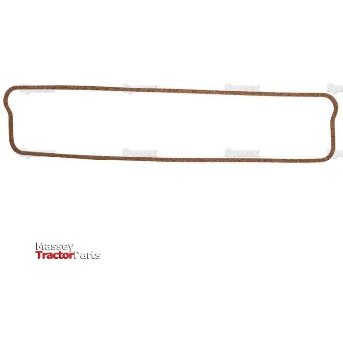 A rectangular rocker cover gasket for tractor parts with rounded corners, labeled "Sparex," compatible with Massey Tractor Parts' cylinder model, Product Name: Rocker Cover Gasket - 6 Cyl. | Sparex Part No.S.41637