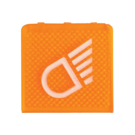 The Sparex Rocker Switch Insert - Work Lights (Part No. S.57360) is a square orange object with a textured surface and features a white symbol resembling a headlight beam on the front.