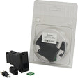 Plastic packaging containing a black IP65 Rocker Switch - Wiper Washer, 3 Position (Off/1/(2)) (S.57343) by Sparex, a green circuit board, and other components. One 12V DC switch and circuit board are displayed outside the packaging.