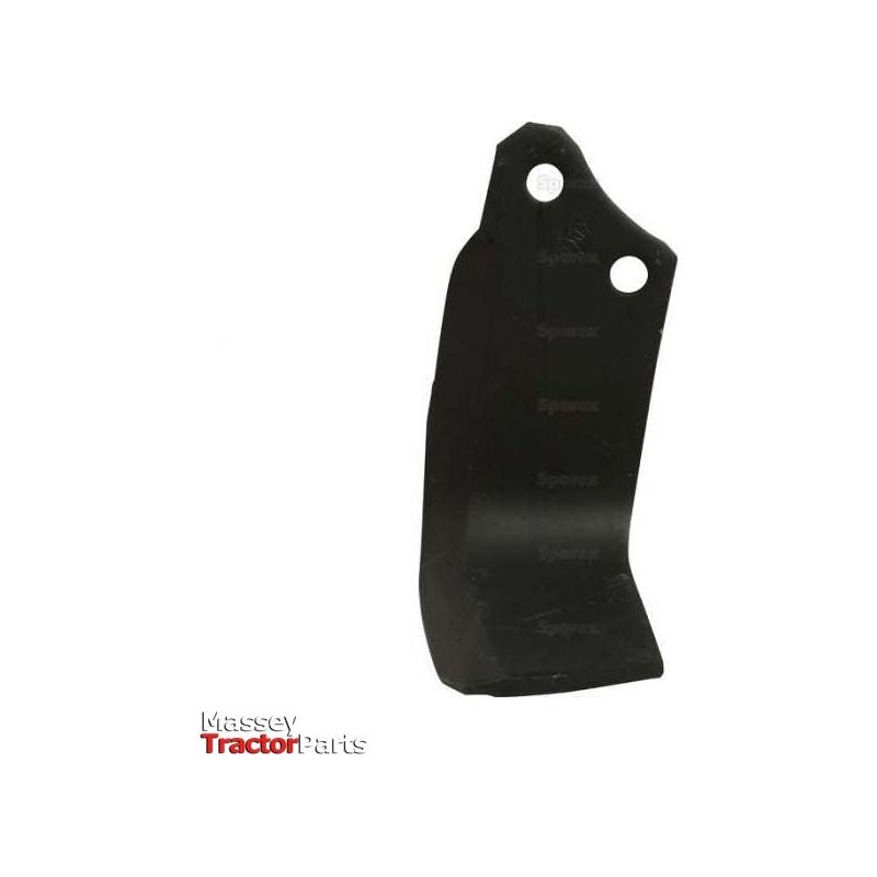 Sparex Rotavator Blade Square RH 60x7mm, Height: 175mm, Hole centres: 40mm, Hole Ø: 14.5mm (Replacement for Kverneland MA1302179), photographed on a white background.