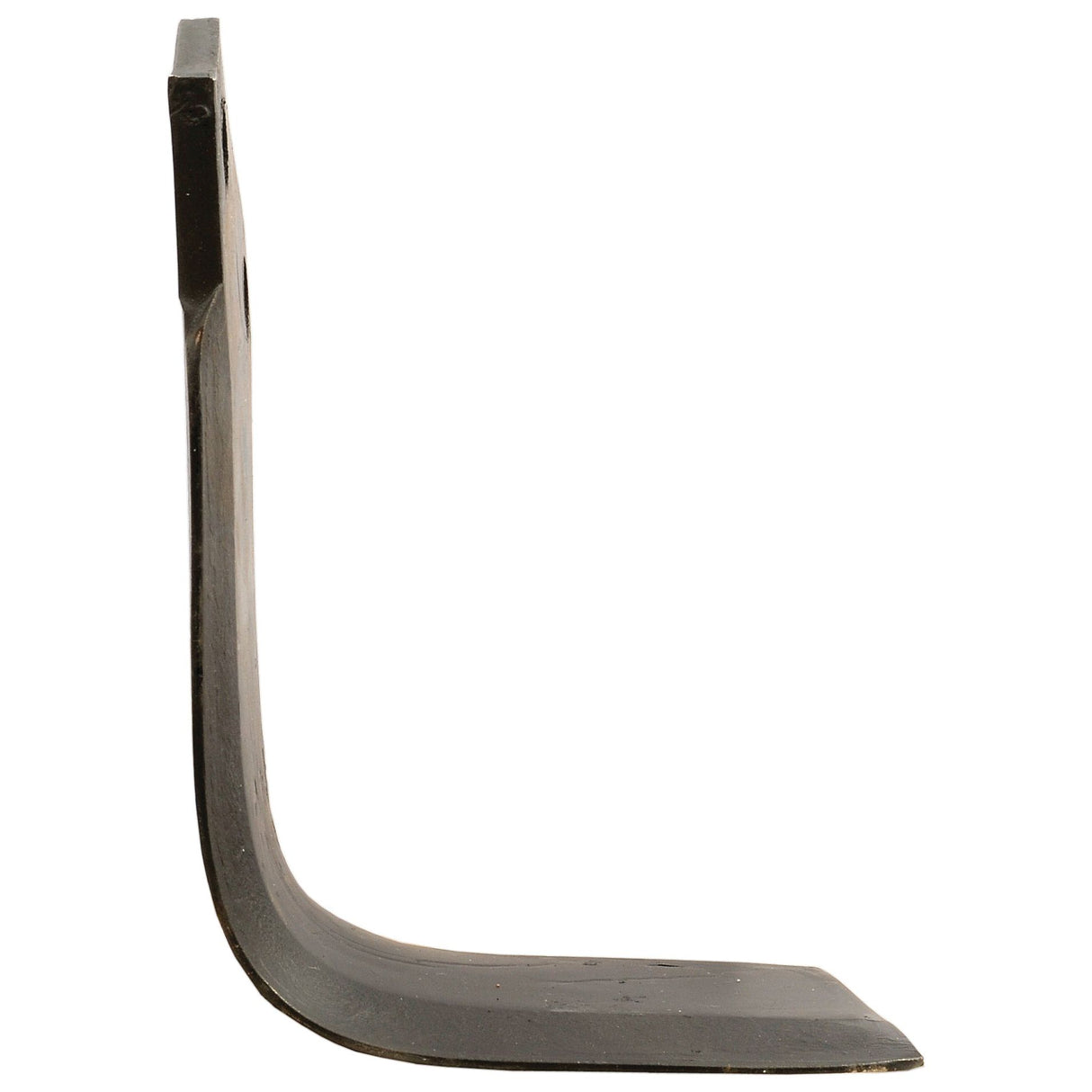 The Rotavator Blade Square RH, with measurements of 70x8mm and a height of 205mm, features a curved bottom edge and two holes for mounting spaced 46mm apart with a diameter of 14.5mm, compatible with Universal Tractors like the Breviglieri as part number 30412. This product is offered by Sparex under Sparex Part No. S.77268.