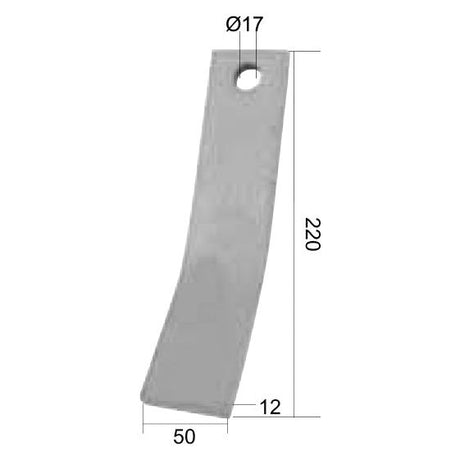 Rotavator Blade  - xmm Height: mm. Hole centres: mm. Hole⌀: mm. Replacement for Dowdeswell
 - S.78445 - Massey Tractor Parts