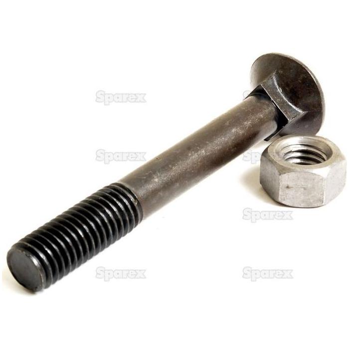 A round countersunk square hex bolt & nut (TFCC) - M12 x 90mm with a tensile strength of 12.9, part of the Sparex brand (Sparex Part No. S.21427), displayed on a white background.