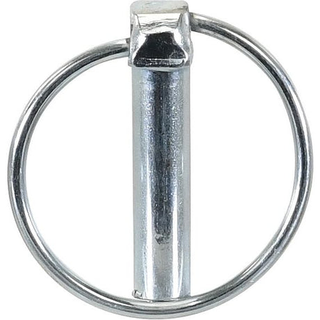 A Sparex Round Linch Pin (Pin Ø10.5mm x 44.5mm | Sparex Part No.S.32) with a circular loop attached at the top, commonly used for securing purposes in mechanical applications and ideal for Massey Ferguson equipment.