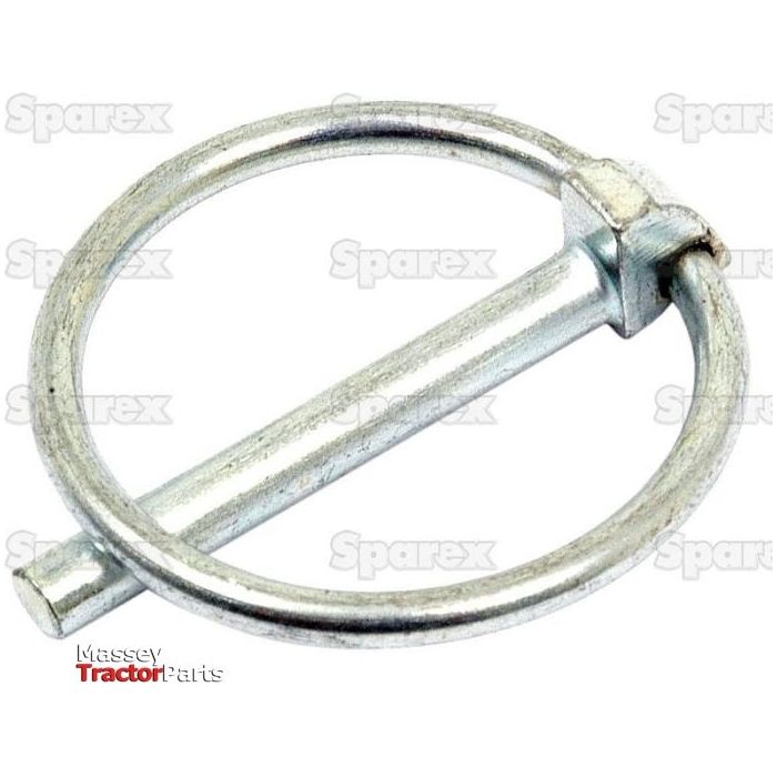 A metal Round Linch Pin features a 6mm diameter straight pin and a circular ring, commonly used for securing equipment parts. The brand name "Sparex" is subtly visible in the background. This Value Standard Duty pin, Sparex Part No. S.37, ensures reliable performance and is compatible with Ford New Holland tractors.