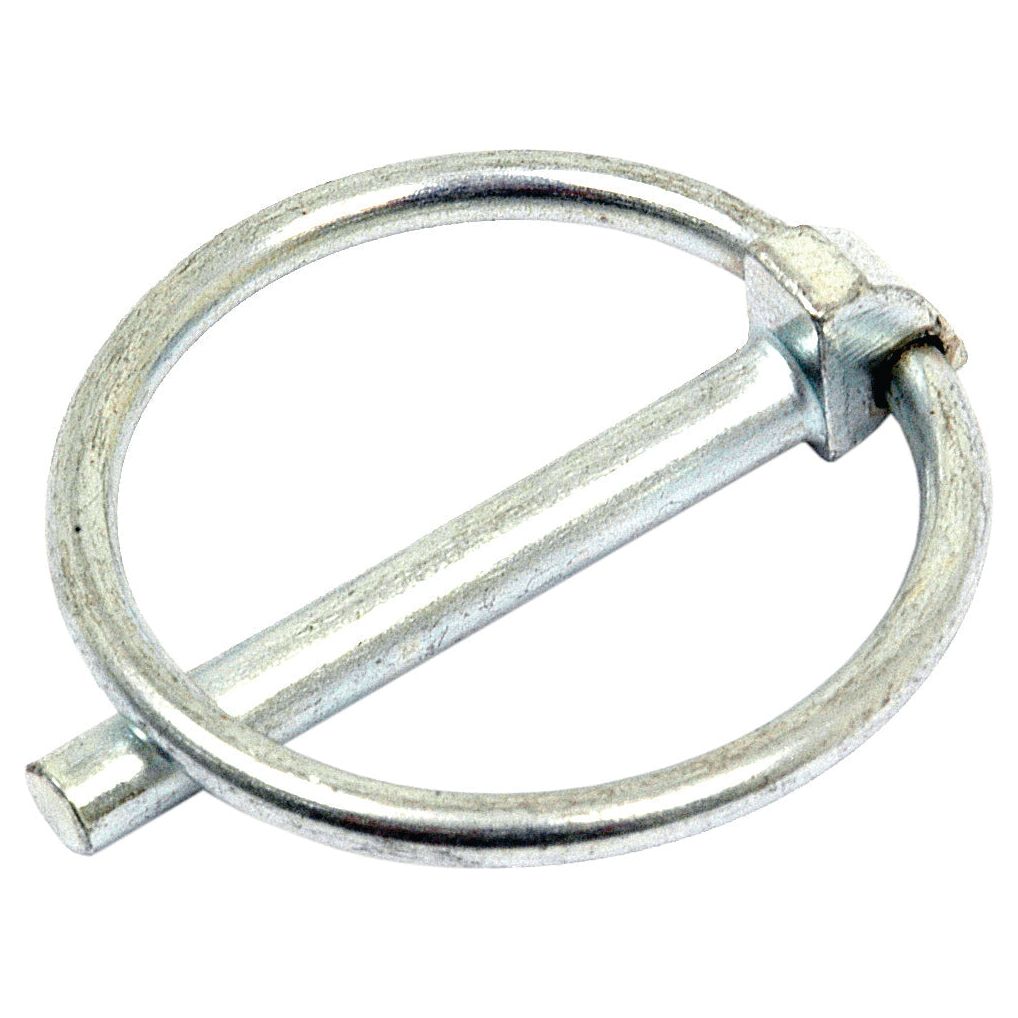 An image of the heavy-duty Sparex Round Linch Pin, measuring Ø11mm x 50mm (Sparex Part No. S.12833), featuring a circular ring attached to a straight pin, perfect for Case IH machinery.