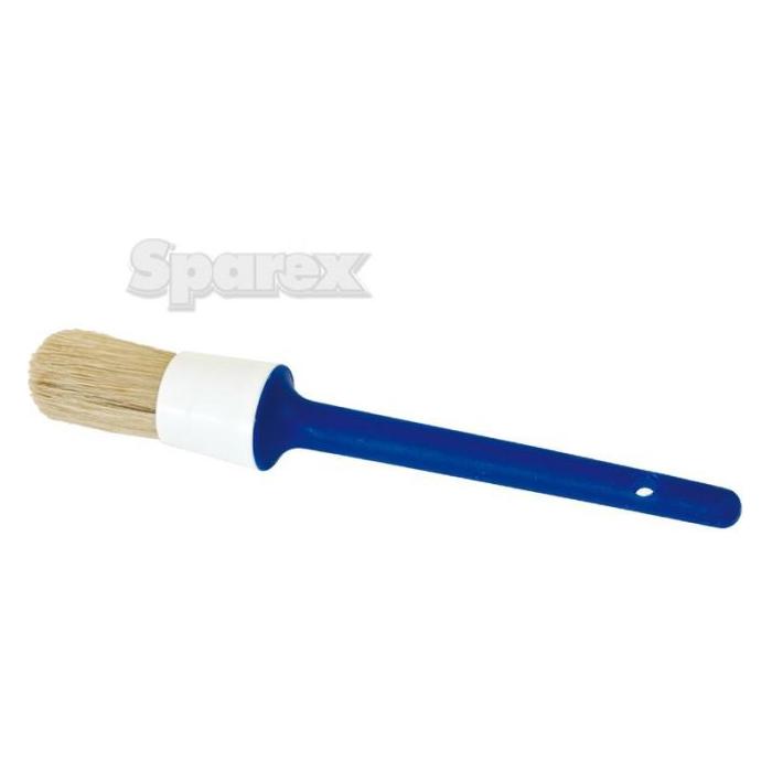 The Sparex Round Paintbrush No. 18, featuring a blue handle, white bristles, and a white ferrule, is an excellent choice for those seeking an economy solution. The faintly visible "Sparex S.54004" in the background signifies its quality craftsmanship.