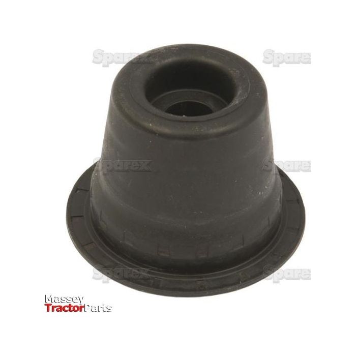 A black rubber bushing labeled as Sparex is displayed, potentially used for automotive or machinery purposes. The image, featuring the Massey Tractor Parts logo at the bottom, suggests it may function as a brake seal in hydraulic brakes applications.