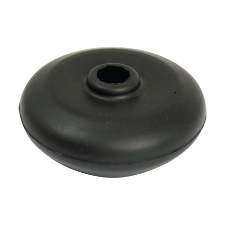 A black Rubber Boot for Gear Lever (Sparex Part No. S.58717) from Sparex, designed with a central hole to insulate or protect cables passing through metal barriers, commonly used in Nuffield machinery.