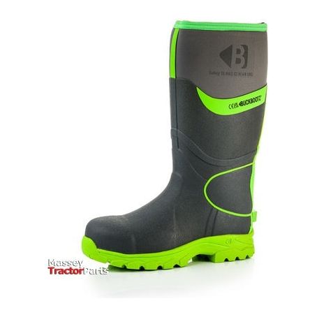 Buckler - S5 Grey/Green 360° High Visibility Safety Wellington Boot W/Ankle Protection - Bbz8000Gy/Gr - Farming Parts