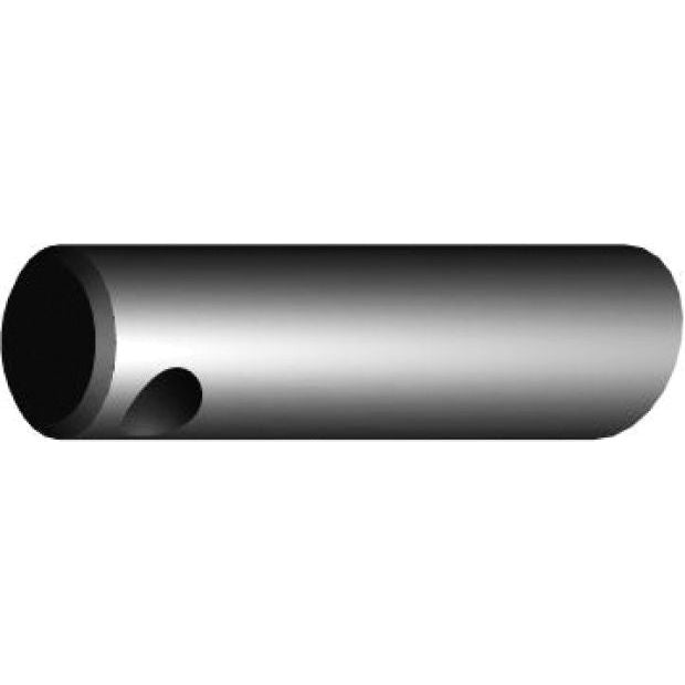 A Sparex Loader Tine - Curved 560mm, (Round) - S.22814, features a cylindrical metal rod with a hole drilled near its end, designed for optimal fitting of maximum tines with a diameter of Ø28mm.