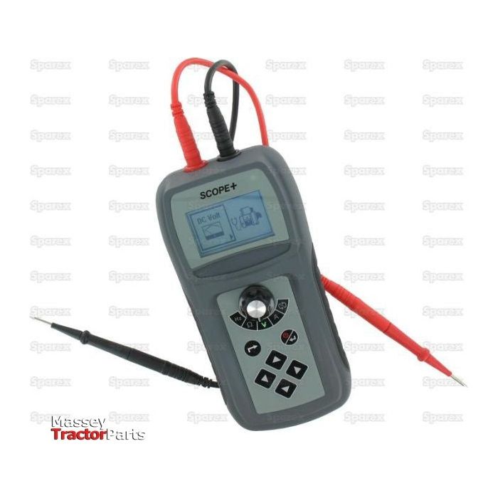 The Sparex Scope & Multi Tester - S.162154, equipped with probes and displaying a waveform on its screen, is ideal for diagnosing issues in CanBus electrical systems.