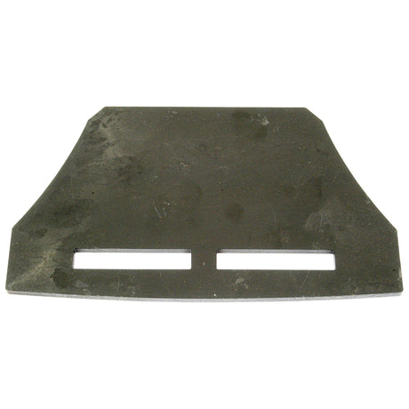 A Sparex scraper plate, specifically the Scraper Plate replacement for Sumo (Sparex Part No. S.22790), features a rectangular metal design with two horizontal rectangular slots near the bottom half and slightly chamfered edges at the top, engineered for durability.