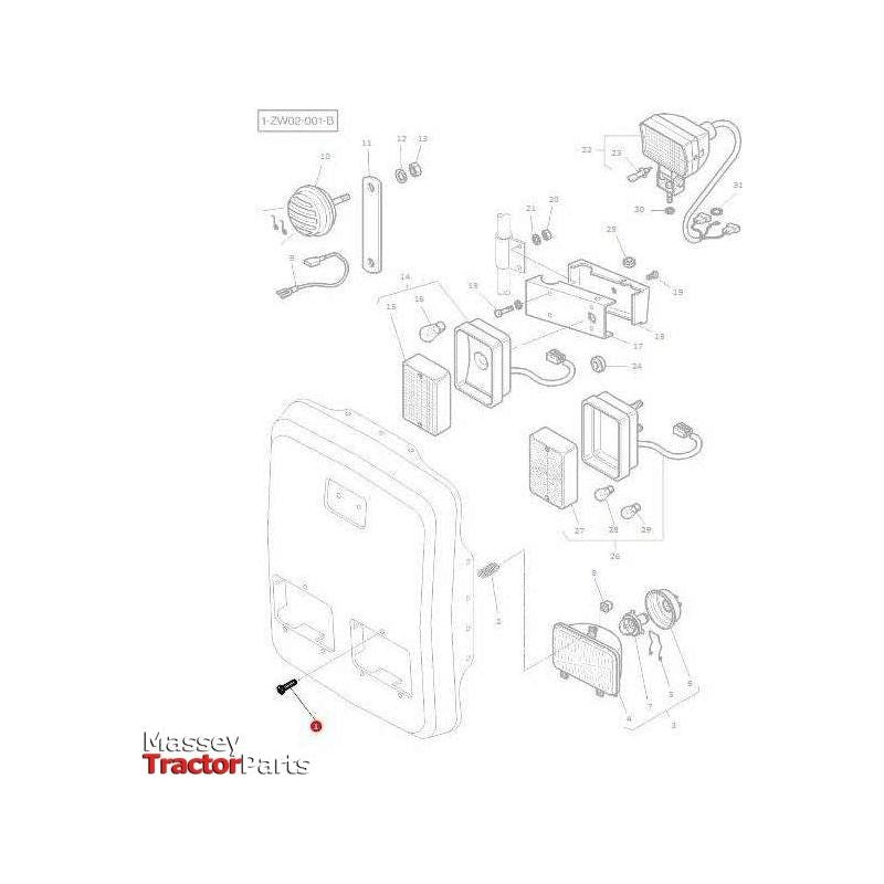 Massey Ferguson Screw Headlight - 3771996M1 | OEM | Massey Ferguson parts | Head Lights-Massey Ferguson-Farming Parts,Front Lights,Lighting & Electrical Accessories,Tractor Parts,Vehicle Lighting