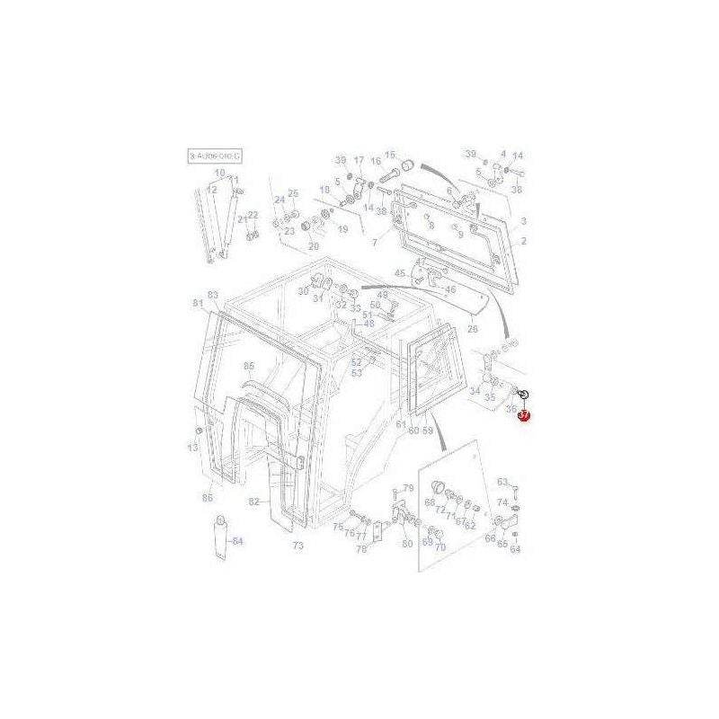 Massey Ferguson Screw Window Mechanism - 3476129M1 | OEM | Massey Ferguson parts | Cab Glass & Glazing Tools-Massey Ferguson-Cab Glass & Glazing Tools,Cabin & Body Panels,Farming Parts,Tractor Parts