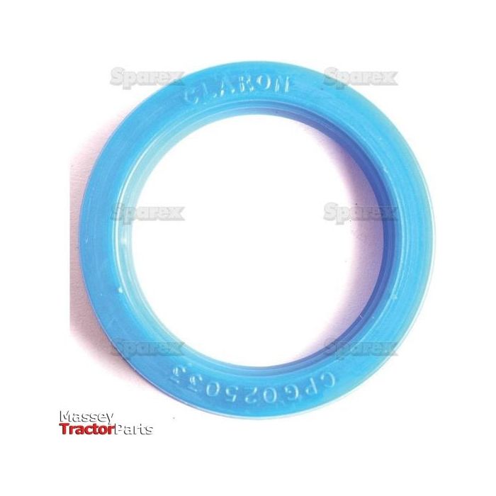 Blue plastic oil seal with embossed text, labeled "Sparex Part No. S.41875," against a white background adorned with the Massey Tractor Parts logo. Ideal for use in Massey Ferguson Hydrosteer Cylinders.
