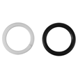 A kit from AGCO’s Massey Ferguson collection, featuring a white circular seal on the left and a black circular seal on the right, both set against a plain white background, reminiscent of the classic styling seen in Massey Ferguson's 200 Series tractors. Introducing: Massey Ferguson - Seal Kit - 3477804M1.