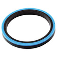 A black rubber O-ring with a blue outer edge, commonly used as a sealing or gasket component, often found in Massey Ferguson 50B seal kits, Sparex Part No. S.42259 by Sparex.
