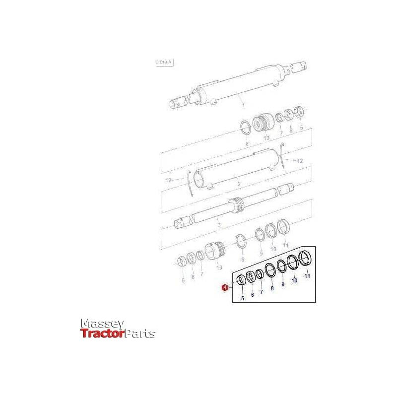 Massey Ferguson Seal Kit Steering Cylinder 4WD - 3484327M92 | OEM | Massey Ferguson parts | Steering Pumps & Reservoirs-Massey Ferguson-2WD Parts,Axles & Power Train,Engine & Filters,Farming Parts,Front Axle & Steering,Repair Kits,Seals,Steering Columns & Components,Tractor Parts