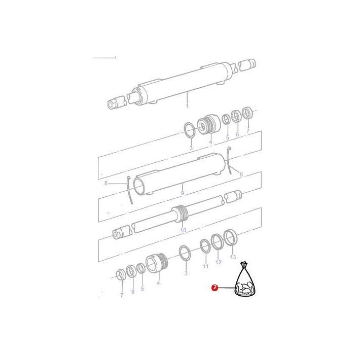 Seal Kit Steering Cylinder 4WD - 3484624M92 - Massey Tractor Parts