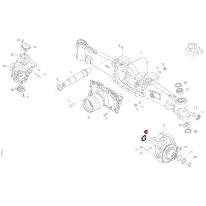 Sealing Washer - F339300020030 - F411301021190 - Massey Tractor Parts