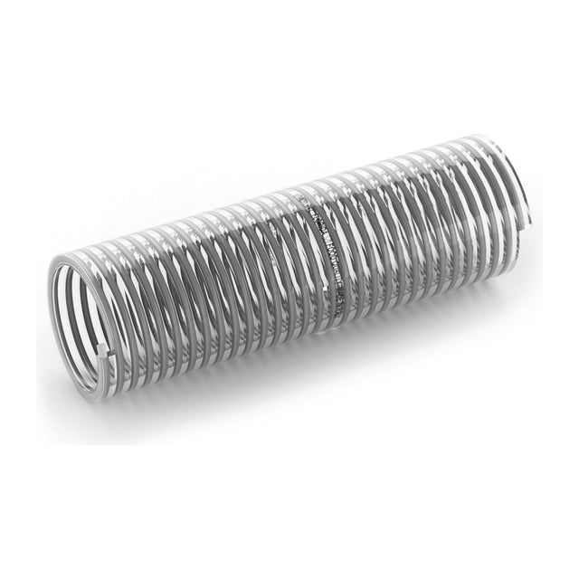 A close-up image of a metallic coil compression spring with evenly spaced coils, ideal for conveying information on the Seed Drill Hose (Florida) featuring an inner diameter of 30mm and Merlett burst pressure, fitting as part number 608117 | Sparex Part No.S.72543 from the brand Sparex.