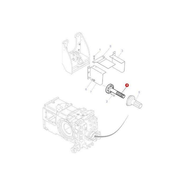 A technical diagram showing an exploded view of AGCO Massey Ferguson tractor parts, including a housing, mounting brackets, the Shaft 540rpm 6 Spline (part number 3716018M2), and additional components labeled with numerical indicators.