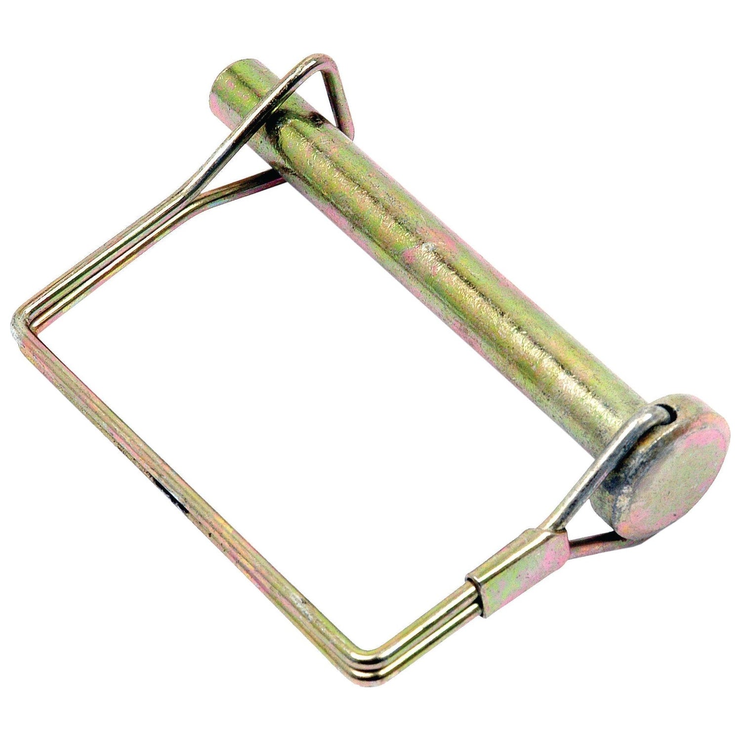 The Sparex Shaft Locking Pin (Sparex Part No. S.21875) features a cylindrical locking mechanism and a looped wire fastener, making it an ideal standard-duty metal linchpin with dimensions Ø9.5mm x 70mm for shaft locking applications.