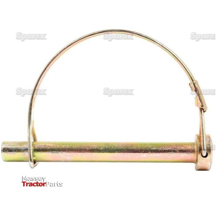A cylindrical shaft locking pin with an attached wire latch, specifically the Shaft Locking Pin (Pin Ø11mm x 89mm), Part No. S.272 from Sparex, typically used for securing equipment parts. The background features faint "Sparex" logos and a "Massey Tractor Parts" watermark, ensuring it meets standard duty requirements.
