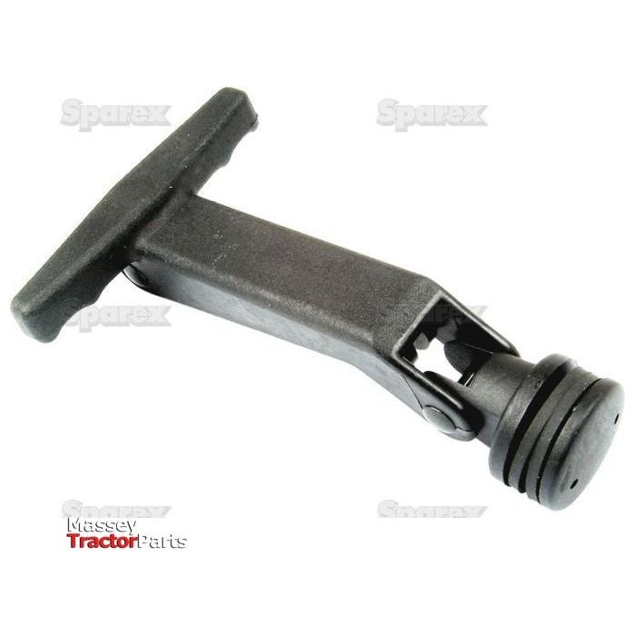 A Sparex Side Window Handle Kit (Sparex Part No.S.20923) is displayed against a white background, featuring a black metal construction with a T-shaped handle and circular end. The Massey Ferguson logo is visible in the bottom left corner, ensuring authenticity and quality.