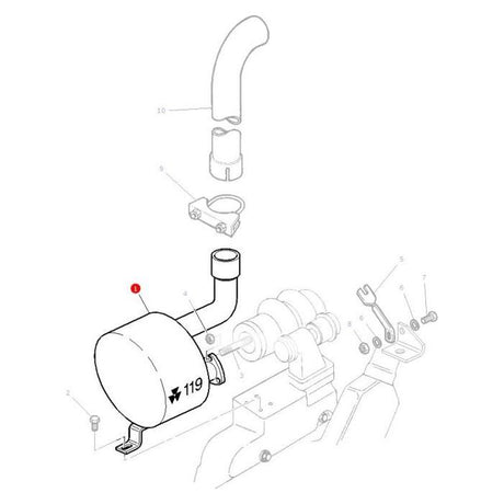 Silencer - 3619443M3 - Massey Tractor Parts