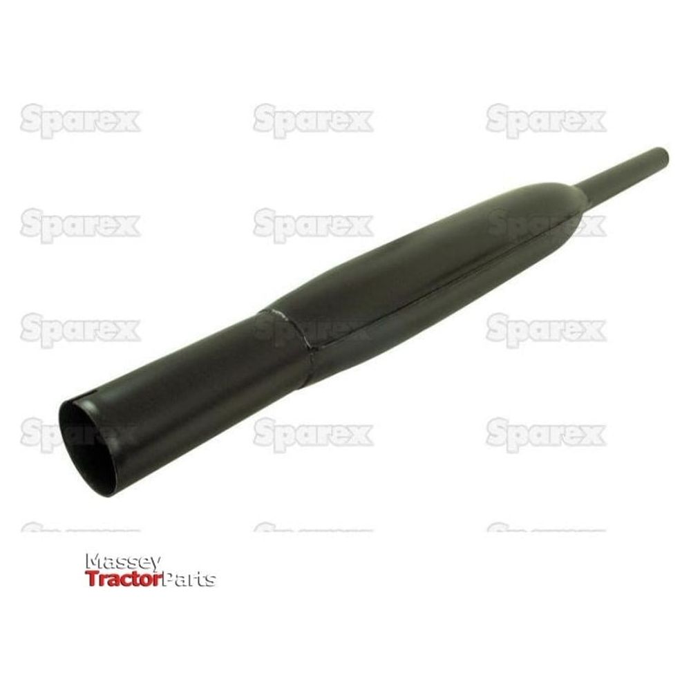 A Sleek Black Silencer - Vertical, model S.56909 by Sparex, serves as a black muffler exhaust pipe for a tractor.
