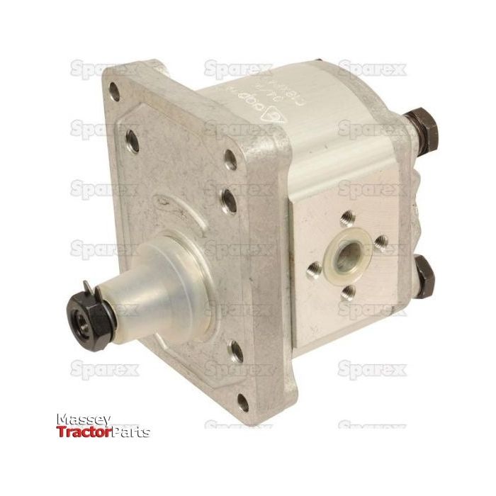 Square metal hydraulic pump with multiple ports and bolts, labeled "Sparex" and "Single Hydraulic Pump - S.62216," serving as a single pump alternative to 170570.