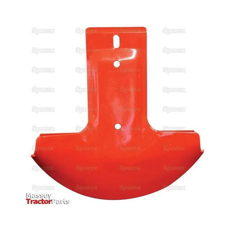 A red metal agricultural part designed in a T-shape with precise hole centres for mounting, measuring 340mm in length, 342mm in width, and 47mm in depth. The background features repeating "Sparex" logos, and "Massey Tractor Parts" is printed on the bottom left corner. This part is compatible with brands like John Deere and Kuhn as a replacement for Kuhn model 56190600. It is labeled as Sparex Part No.S.110616.