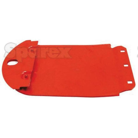 A red metal skid with mounting brackets and cutouts, measuring 530mm in length, 400mm in width, and 40mm in depth, serves as a replacement part for Kuhn equipment (Sparex No. S.110618 | Original 56809020).