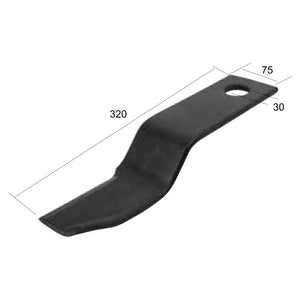 Slasher Blade,  Length: 320mm,  Width: 75mm,  Hole⌀: 30mm - Replacement for Fleming
 - S.78467 - Massey Tractor Parts