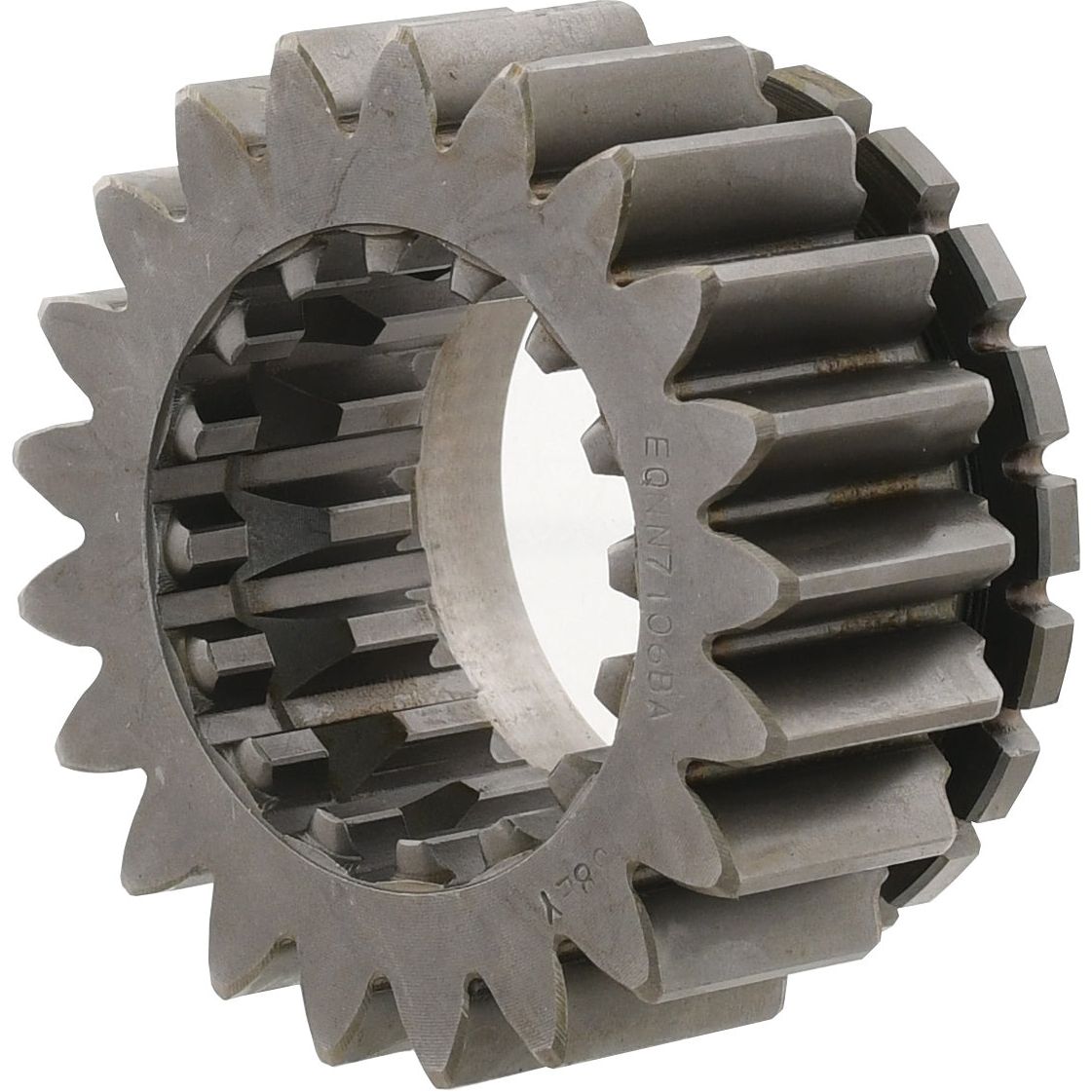 The Sliding Coupling (Sparex Part No. S.65348) from Sparex is depicted with a central hole and multiple teeth, commonly utilized in mechanical systems for transferring motion or torque, such as in a Ford New Holland system.