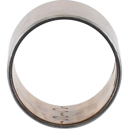 Viewed from the front, the Small End Bush – ID: 34.7mm (Sparex Part No. S.65235), features a cylindrical metal sleeve with a smooth outer surface and a visible seam on the inner surface, making it ideal for machinery such as Ford New Holland or Case IH.