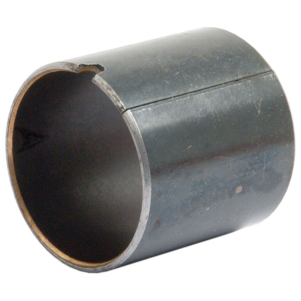 A Small End Bush by Sparex (Sparex Part No.S.65171) featuring a cylindrical metal design with a slit down its length and a small notch near its opening, compatible with Case IH 87840995, has an internal diameter of 38mm.
