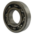 A close-up view of the Sparex Deep Groove Ball Bearing (6313Open) - S.18113, showcasing its cylindrical metal structure with an outer ring, inner ring, and multiple spherical balls positioned between the rings. Some text is engraved on the outer ring of this high-quality Sparex bearing.