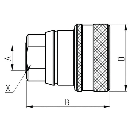Sparex Hydraulic Trailer Brake Coupling Female M18 x 1.50 Metric Female Thread
 - S.28312 - Farming Parts