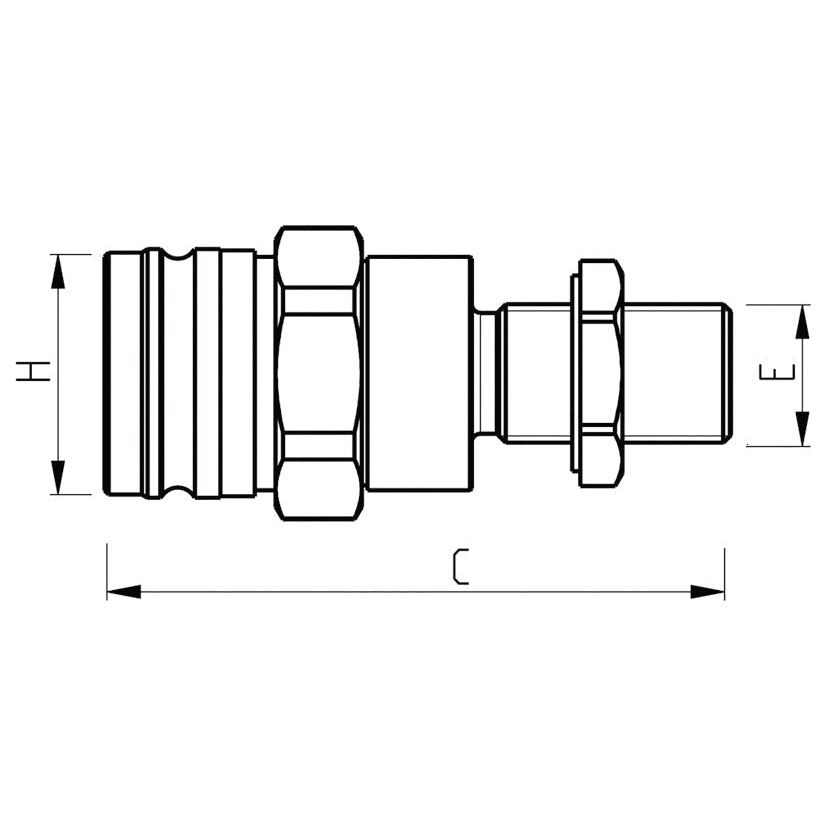 Sparex Hydraulic Trailer Brake Coupling Male M18 x 1.50 Metric Male Bulkhead
 - S.14088 - Farming Parts