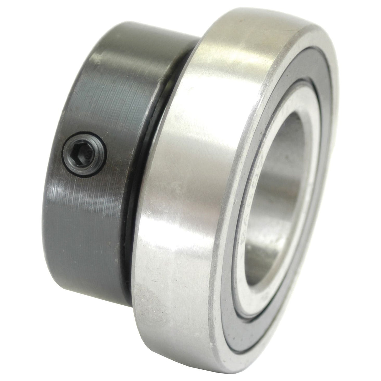 The Sparex Plummer Block Bearing Insert (ES204) - S.18173, a metal bearing featuring a locking collar and an integrated set screw, is designed to reduce friction and wear on moving parts in machinery.