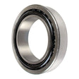 A close-up view of the Sparex Taper Roller Bearing (30308) - S.18233, featuring its metric metallic inner and outer rings that highlight its smooth circular design and precision engineering.