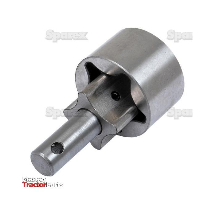 The Sparex Engine Oil Pump Rotor And Shaft Kit (Part No. S.42863) for a Massey Ferguson tractor features a cylindrical body with a protruding shaft and a hole near the base, making it ideal for optimizing performance in diesel engines.