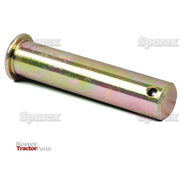 Levelling Box Clevis Pin (Sparex Part No. S.4283) branded with the "Sparex" watermark and "Massey Tractor Parts" logo, shown on a white background, featuring a durable zinc & gold passivate finish and a 3/4'' diameter with a hole near one end.