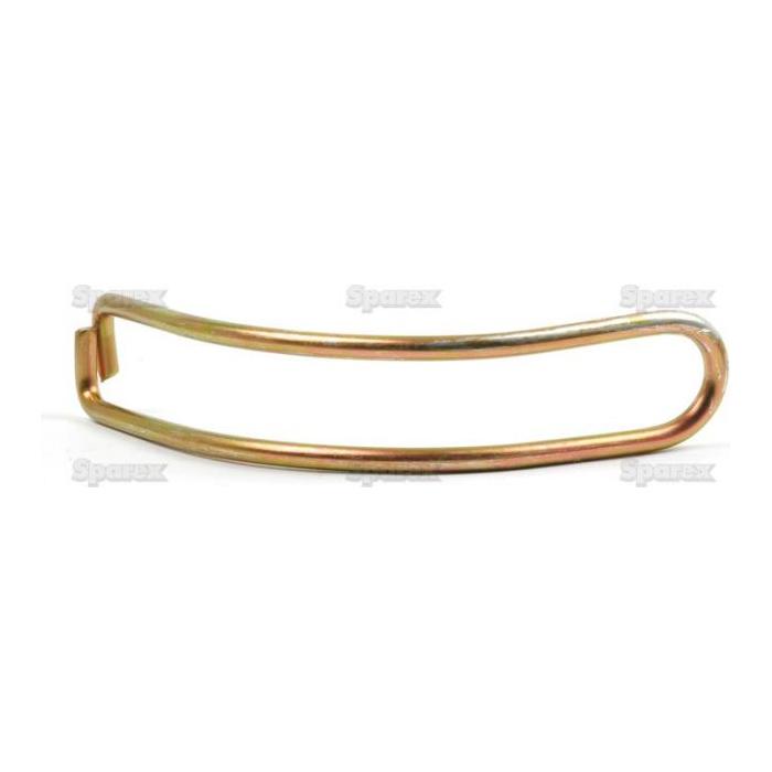 A Sparex Levelling Box Handle Retaining Clip (Sparex Part No. S.536) with curved metal design, rounded edges, and a small hook on one end.