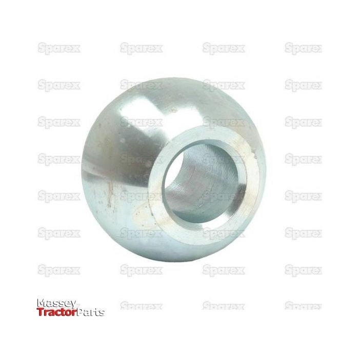 A metallic spherical object with a hollow center, labeled "Lower Link Ball (Cat. 1/1) - S.15353" by Sparex, in the background, reminiscent of the robust engineering seen in John Deere machinery.